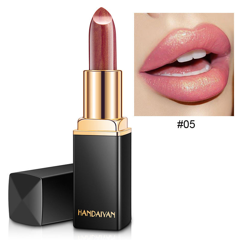 Shiny Metallic Gold Lipstick Pearlescent Color