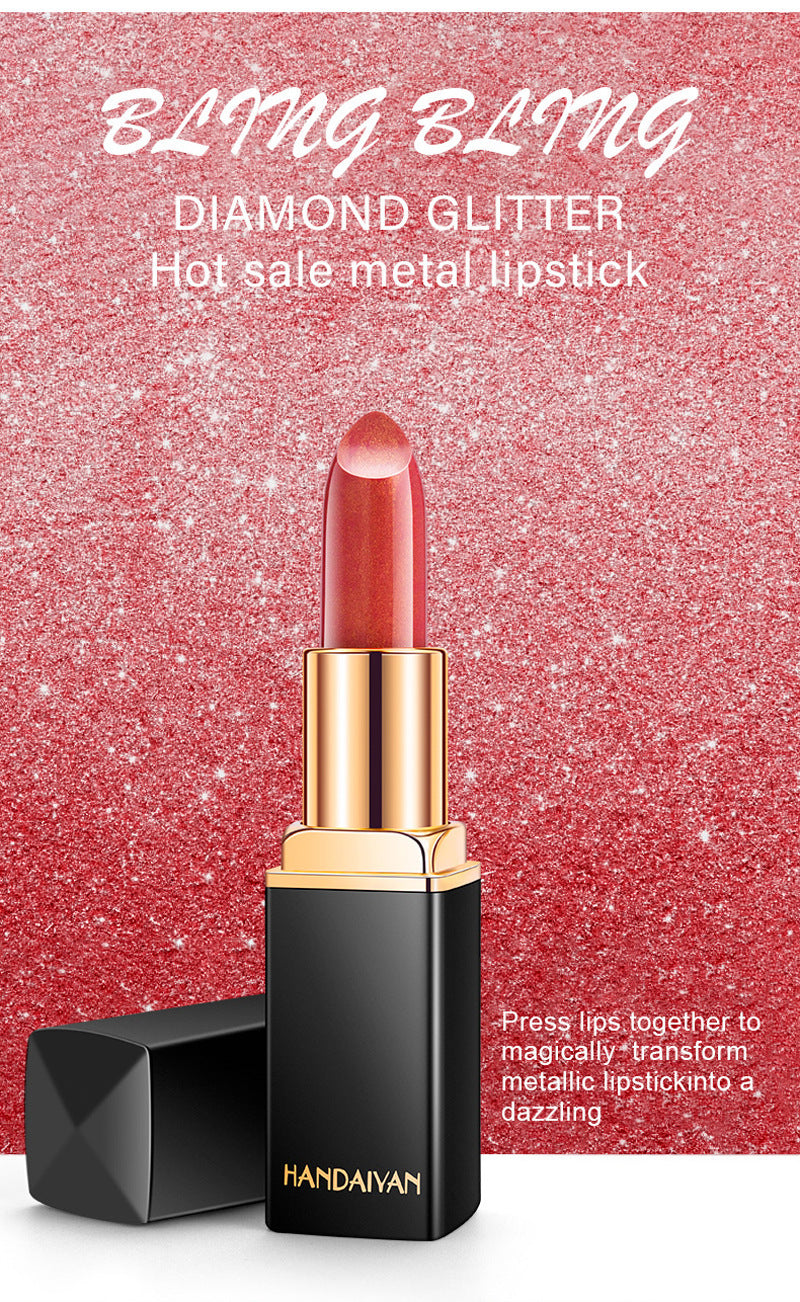 Shiny Metallic Gold Lipstick Pearlescent Color