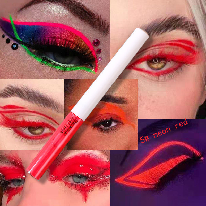 Pro UV Neon Liquid Glitter Eyeliner – Quick-Dry, Glow-in-the-Dark Makeup Kit for Eyes & Lips