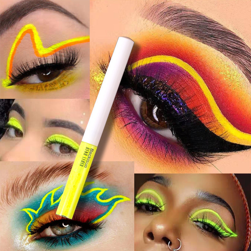 Pro UV Neon Liquid Glitter Eyeliner – Quick-Dry, Glow-in-the-Dark Makeup Kit for Eyes & Lips