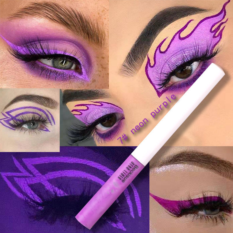 Pro UV Neon Liquid Glitter Eyeliner – Quick-Dry, Glow-in-the-Dark Makeup Kit for Eyes & Lips