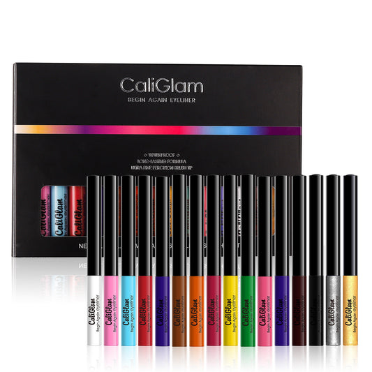 16-Color Liquid Eyeliner Set – Waterproof, Smudge-Proof & Lip-Loving Too