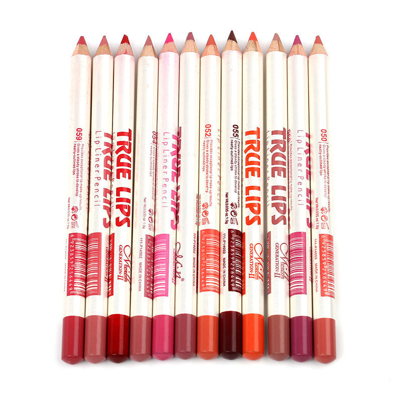 12-Piece Waterproof Lip Liner Set — Smooth, Mixed Colors for Easy Application