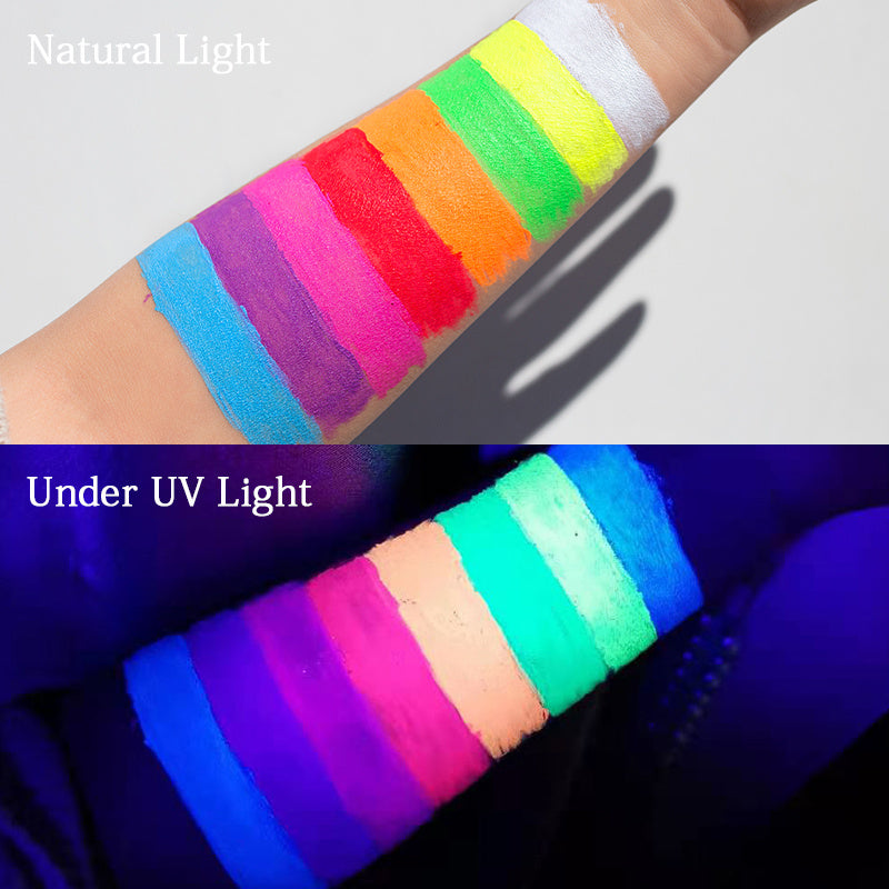 Pro UV Neon Liquid Glitter Eyeliner – Quick-Dry, Glow-in-the-Dark Makeup Kit for Eyes & Lips