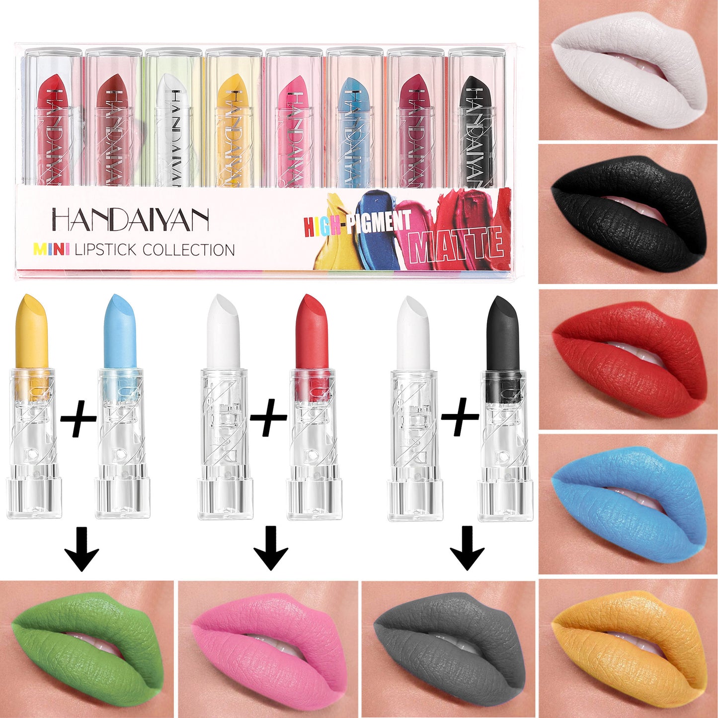 Colorful Lipstick Kit Matte Waterproof No Stain On Cup