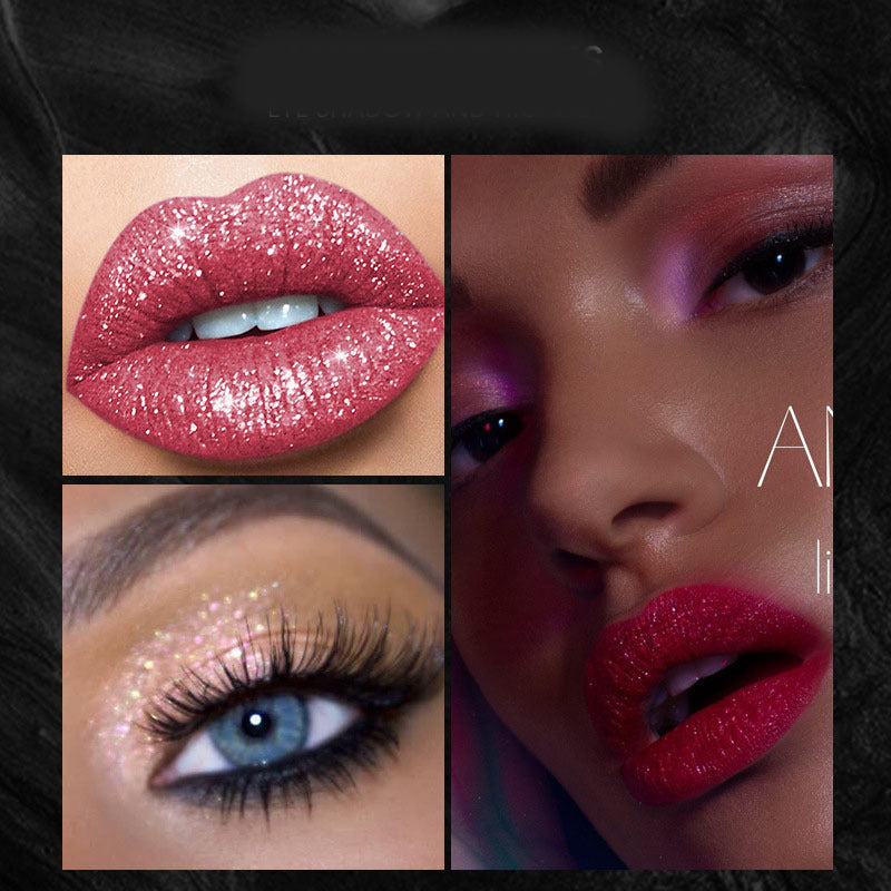 12Pcs Liquid Lipstick Set Makeup Diamond Symphony Lip Gloss Long Lasting Moisturizing Lip Glaze Glitter Cosmetic