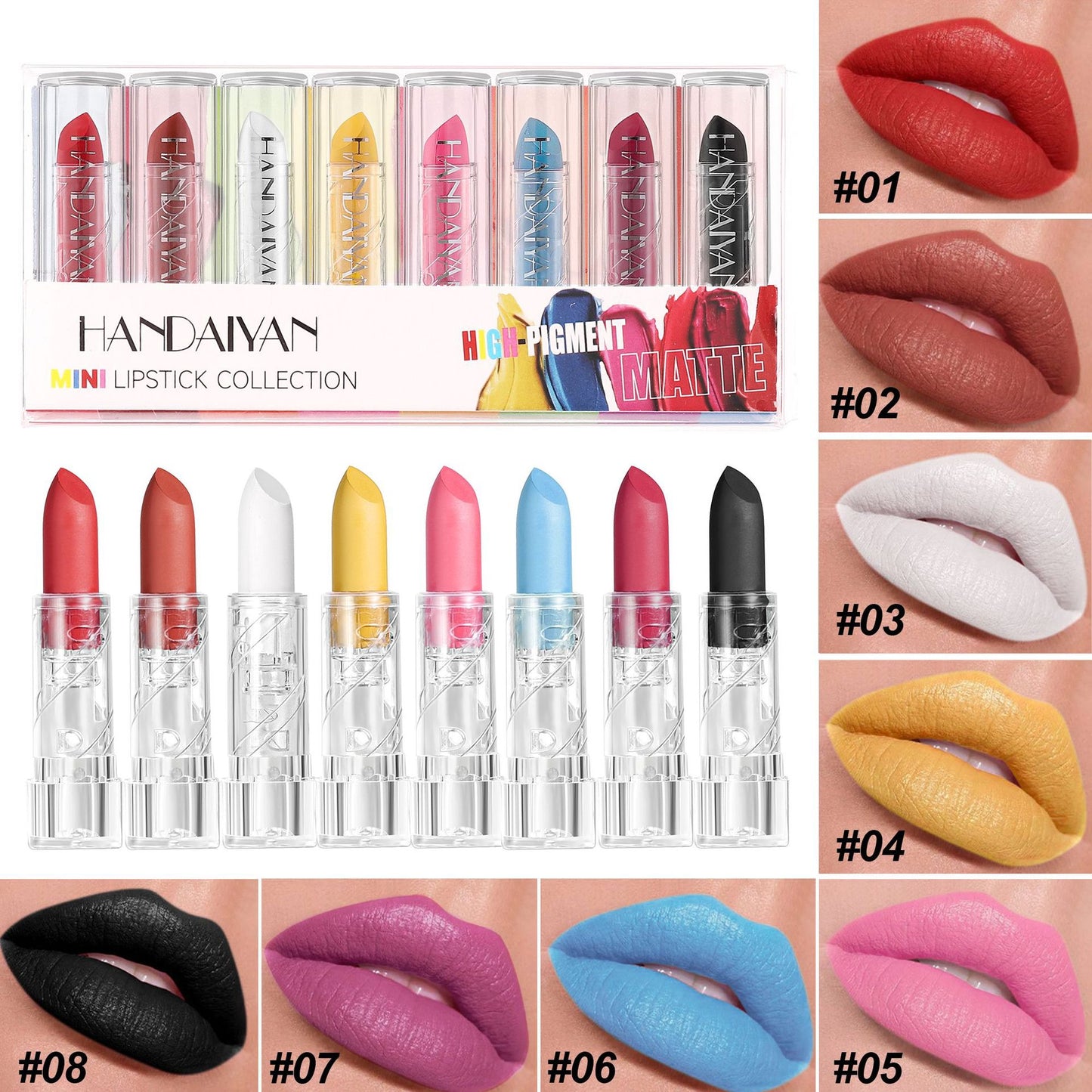 Colorful Lipstick Kit Matte Waterproof No Stain On Cup