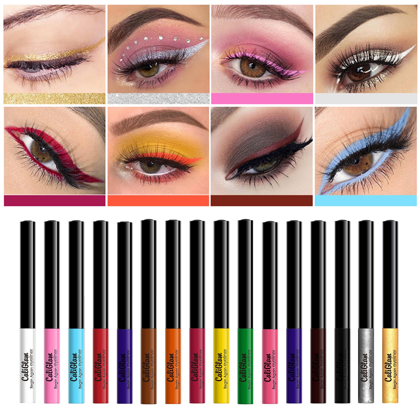 16-Color Liquid Eyeliner Set – Waterproof, Smudge-Proof & Lip-Loving Too