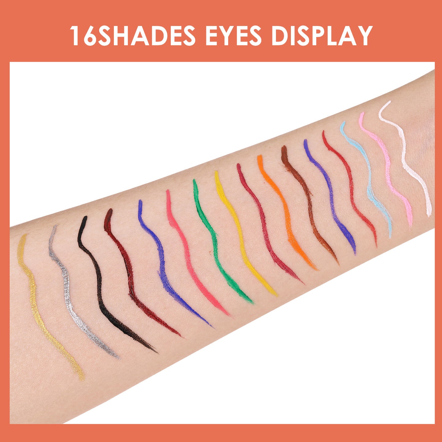 16-Color Liquid Eyeliner Set – Waterproof, Smudge-Proof & Lip-Loving Too